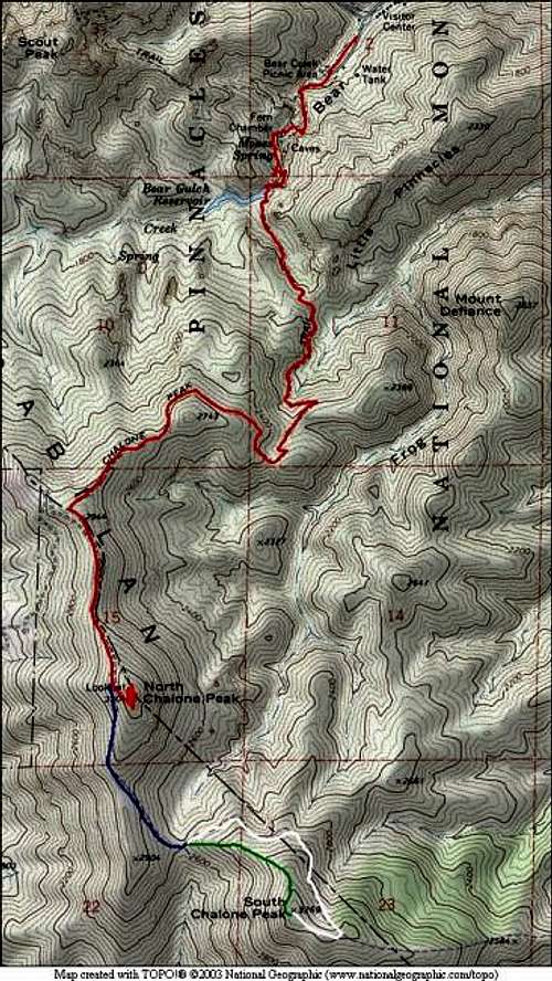 Topo map showing the approach...