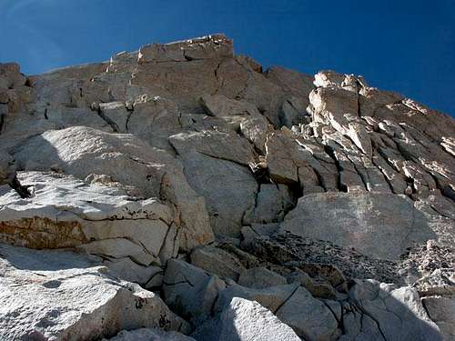 The summit block of Mt. Muir...