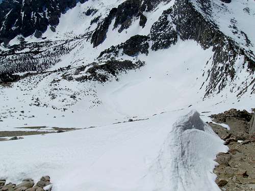 View down to Kearsarge Pass