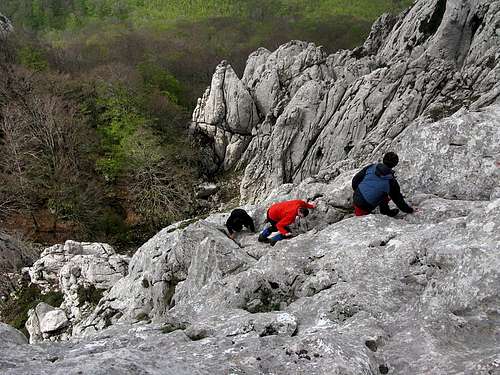 Climbing on Bačić Kuk