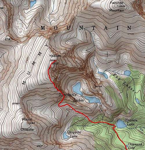 Map of Donner Ridge route on...