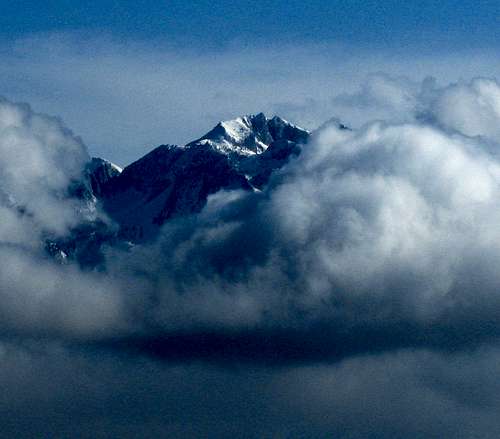 Lone Peak floating in clouds