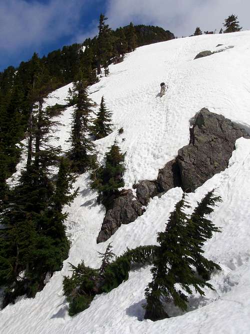 Downclimbing The Snow Wall