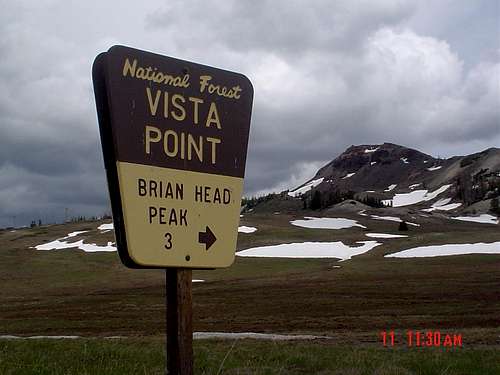 Brian Head Peak sign on Hwy. 143