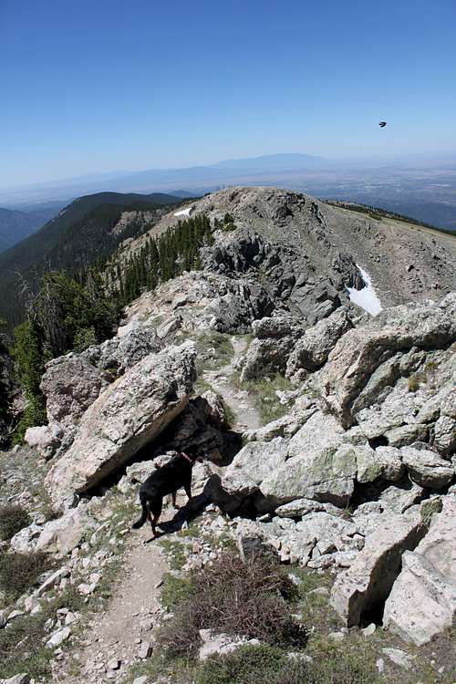 Ridge near the top of