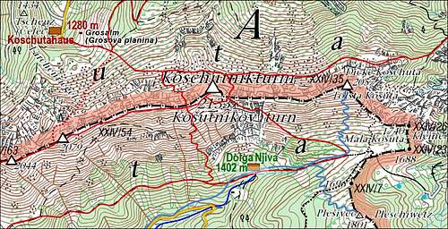 Kosutnikov Turn / Koschutnikturm map