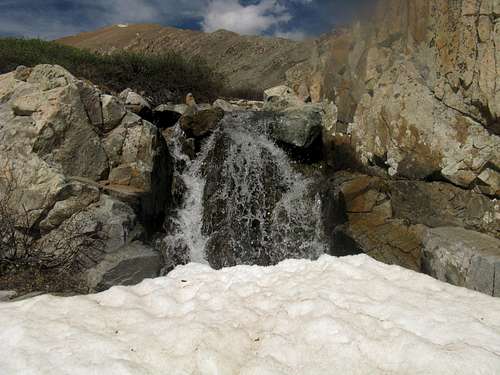 A small waterfall  under Mt. Bross