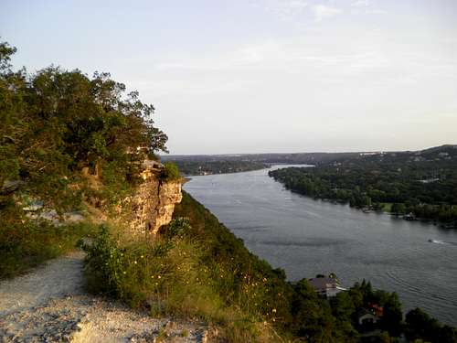 Sunset against cliffs