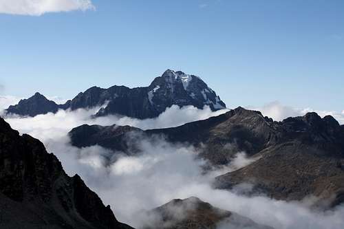 Mountain seen from Huayna Potosi Refugio