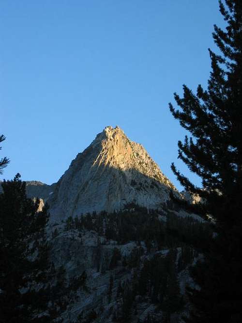 Crystal Crag in alpenglow as...