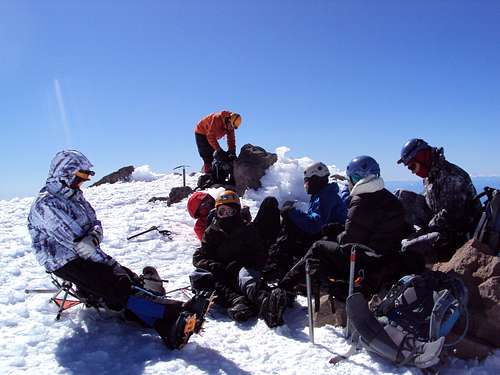 Crew President on his chair at Summit Plateau