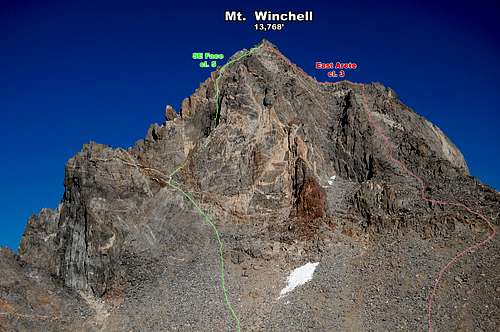 Routes on the SE Side of Mt Winchell