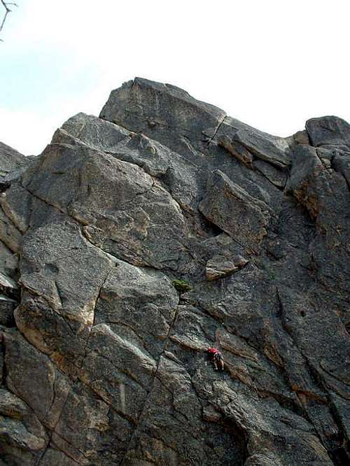 Climber on a variation of the...