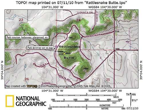 Rattlesnake Butte, Route Map