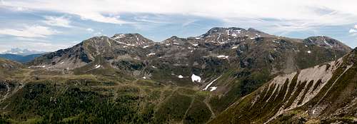 Ebnenberg (2123m), Essenberg (2345m), Großer Mittager (2422m), Kleiner Mittager (2305m)