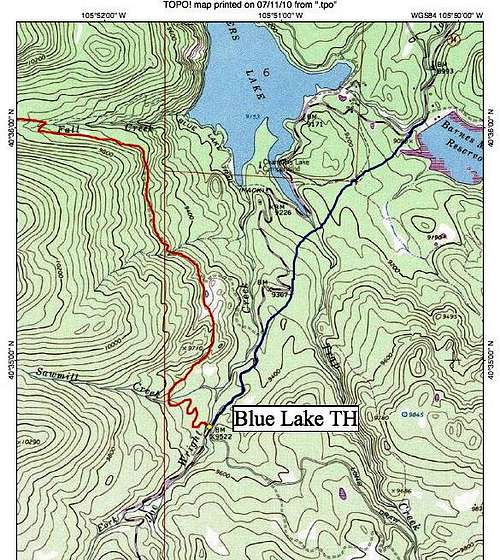 Blue Lake Trailhead Map