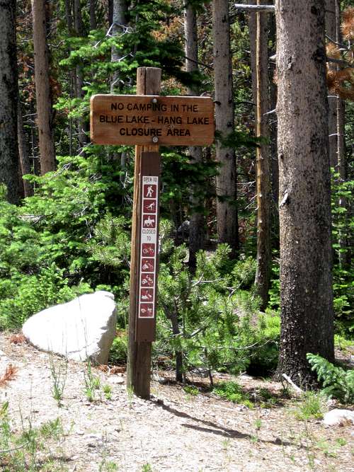 Blue Lake Trail Sign