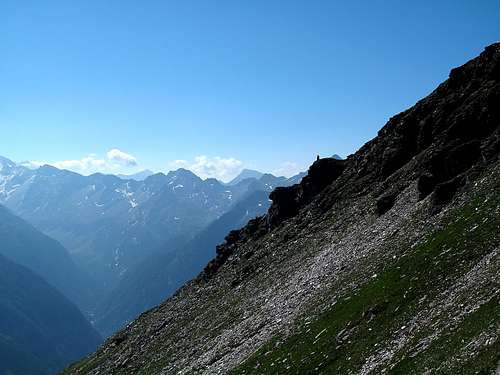 View to the salzburgian-carinthian mountains from the path leading up the Zittrauer Tisch