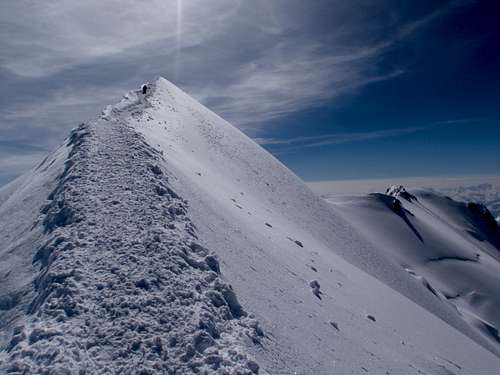 Summit ridge of Mont Blanc
