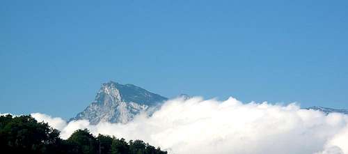 The Untersberg rising out of the morning fog