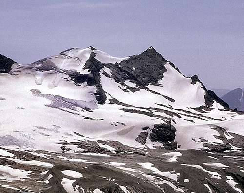 Gunsight Mountain and Sperry Glacier <br>from the north