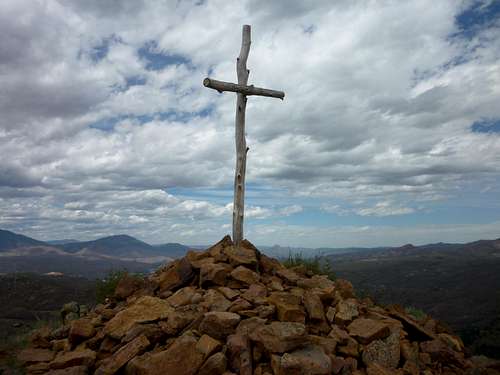 Summit cairn and cross