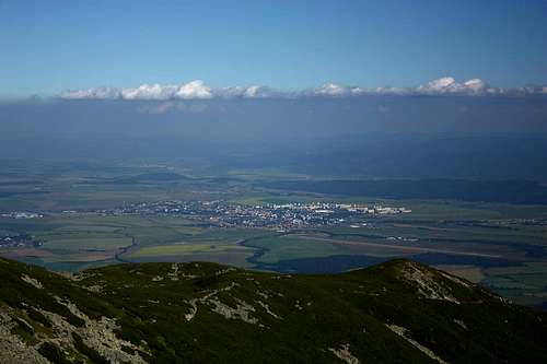 Poprad town from Batizovska valley