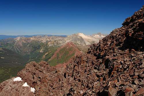 Maroon Peak: view west from summit ridge