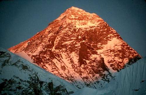 Evening alpenglow on Everest...