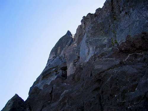 The crux crack on the NW...
