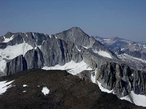 View south-southwest from Excelsior Mountain toward Mount Conness