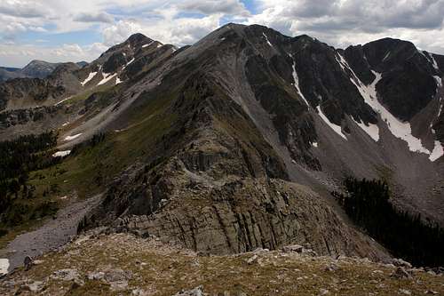 South, Medio and Middle Truchas Peaks from North Truchas Peak