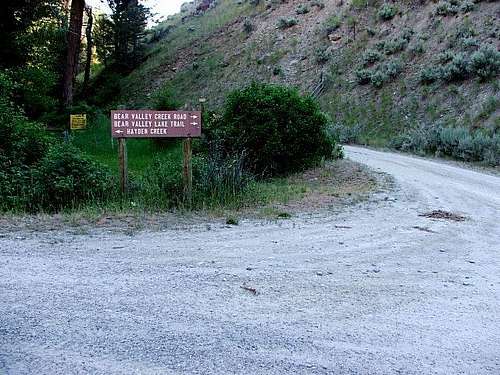 Bear Valley Creek Road sign