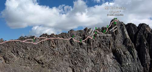 The West Ridge of Mt Robinson - Annotation