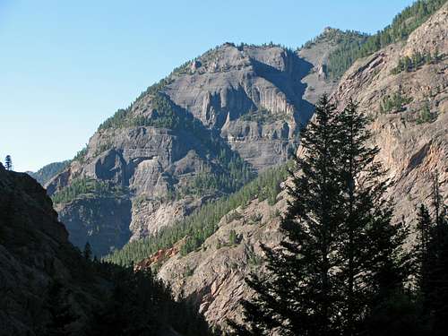Cliffs above east side of CO-550
