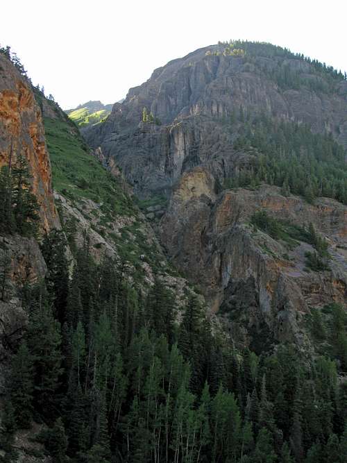 Cliffs above west side of CO-550