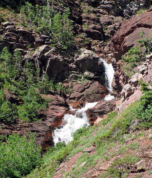 Waterfall  below lower Ice Lake Basin