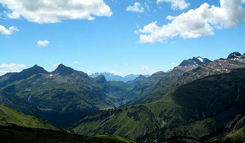 Late afternoon panorama of the Zugertal valley