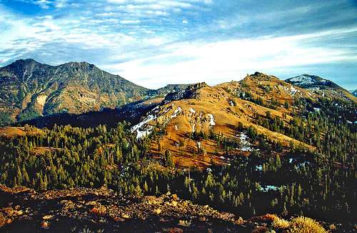 Highland Peak and Tryon Peak  from above Ebbetts Pass