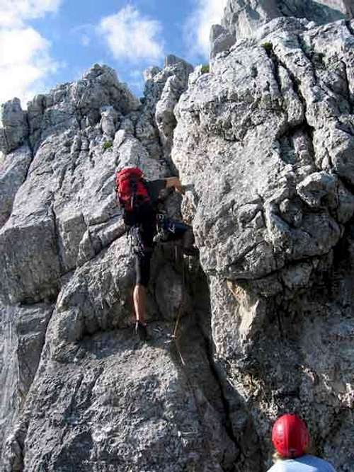 The first and crux pitch of...