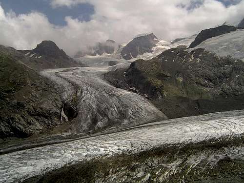Morteratsch glacier and Pers...
