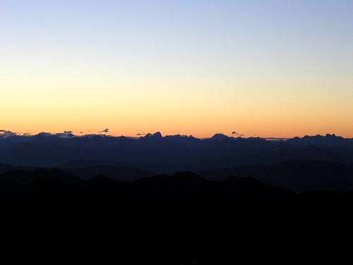 Sunrise above the Dolomites....
