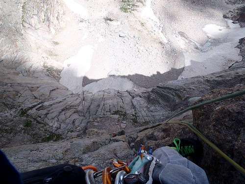 Looking down from the Crux Pitch