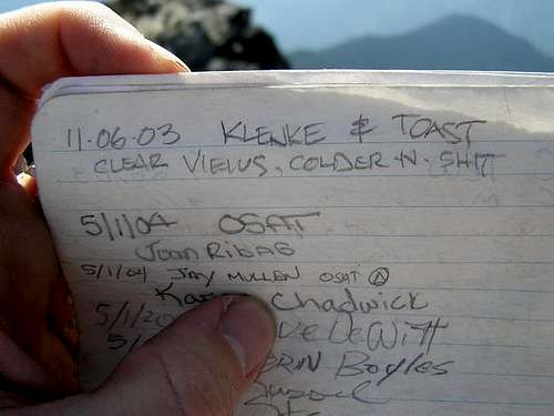 I open up the summit register...