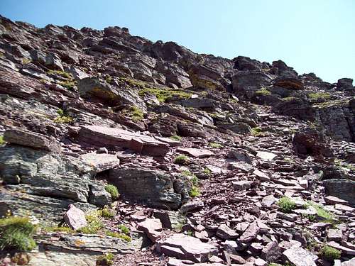 Cliffs below the summit