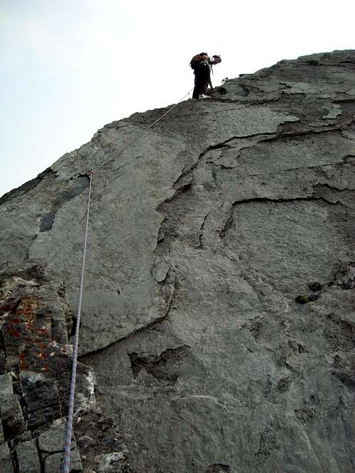 Me on the first difficult slab