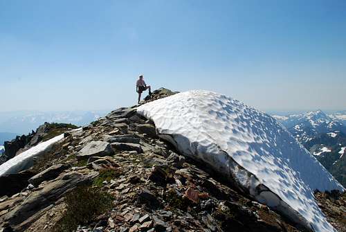 Fay Pullen atop Mt. Noyes