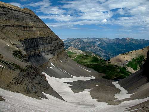 Summit above snowfield