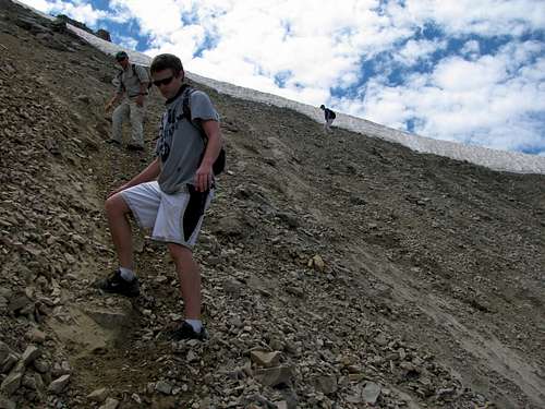 Timp scree-skiing