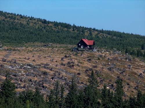 The lone forestry house on the dome of Orlik